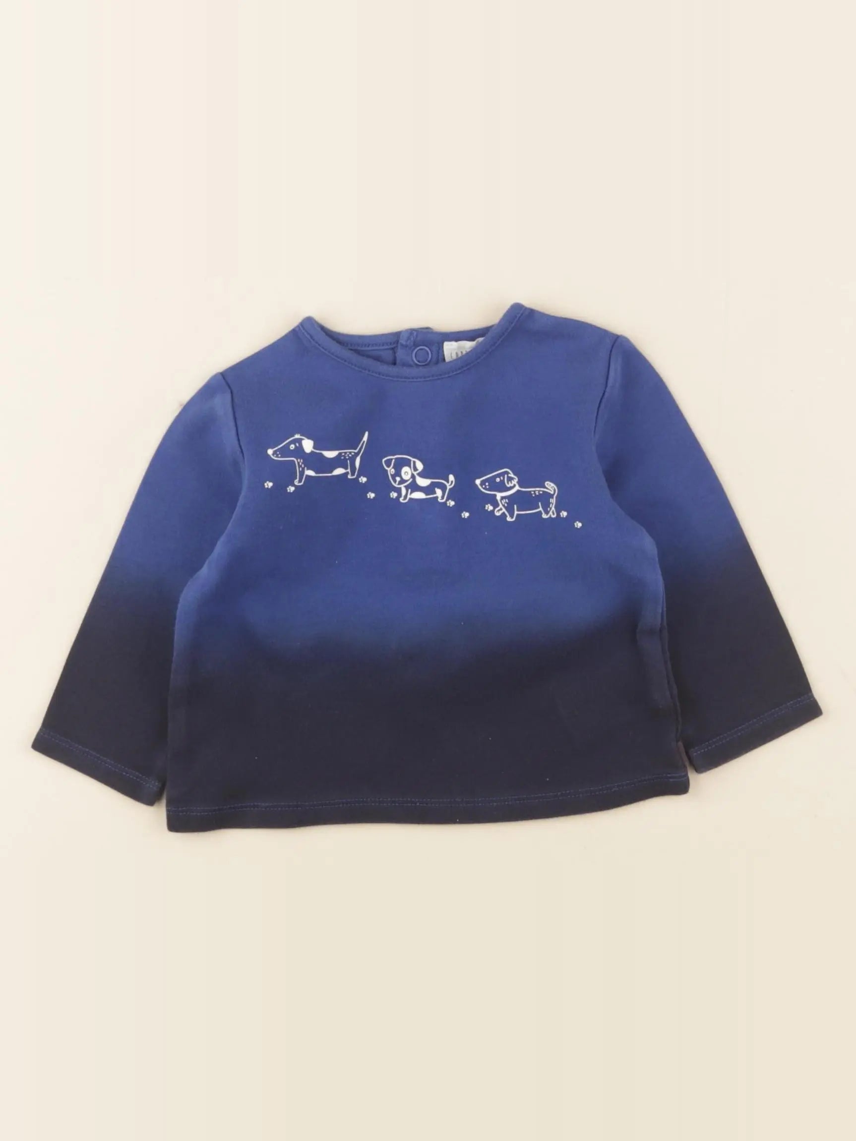 Carrément Beau - tee-shirt bleu - 6 mois