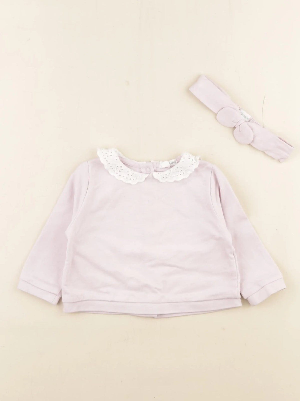 Vertbaudet - sweat rose - 6 mois