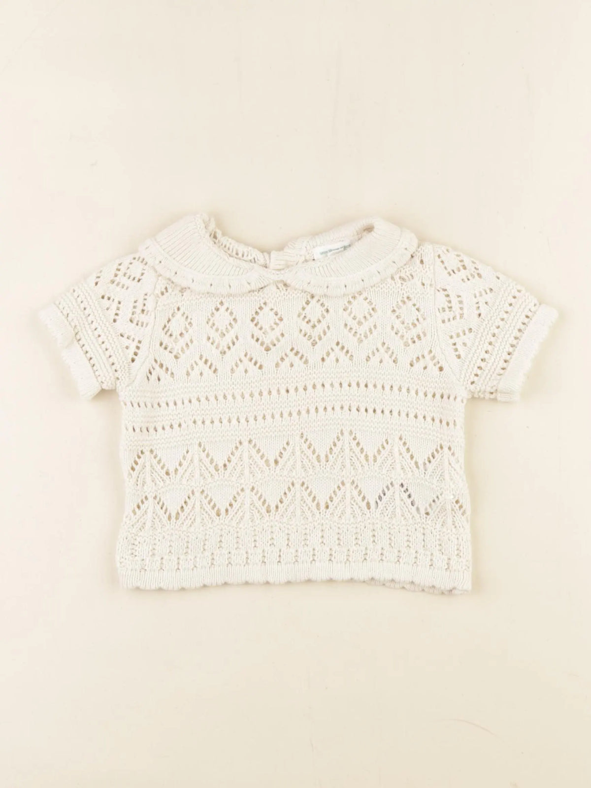 Vertbaudet - pull beige - 6 mois