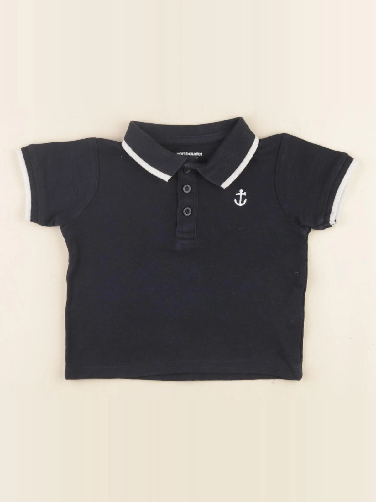 Vertbaudet - polo bleu - 12 mois