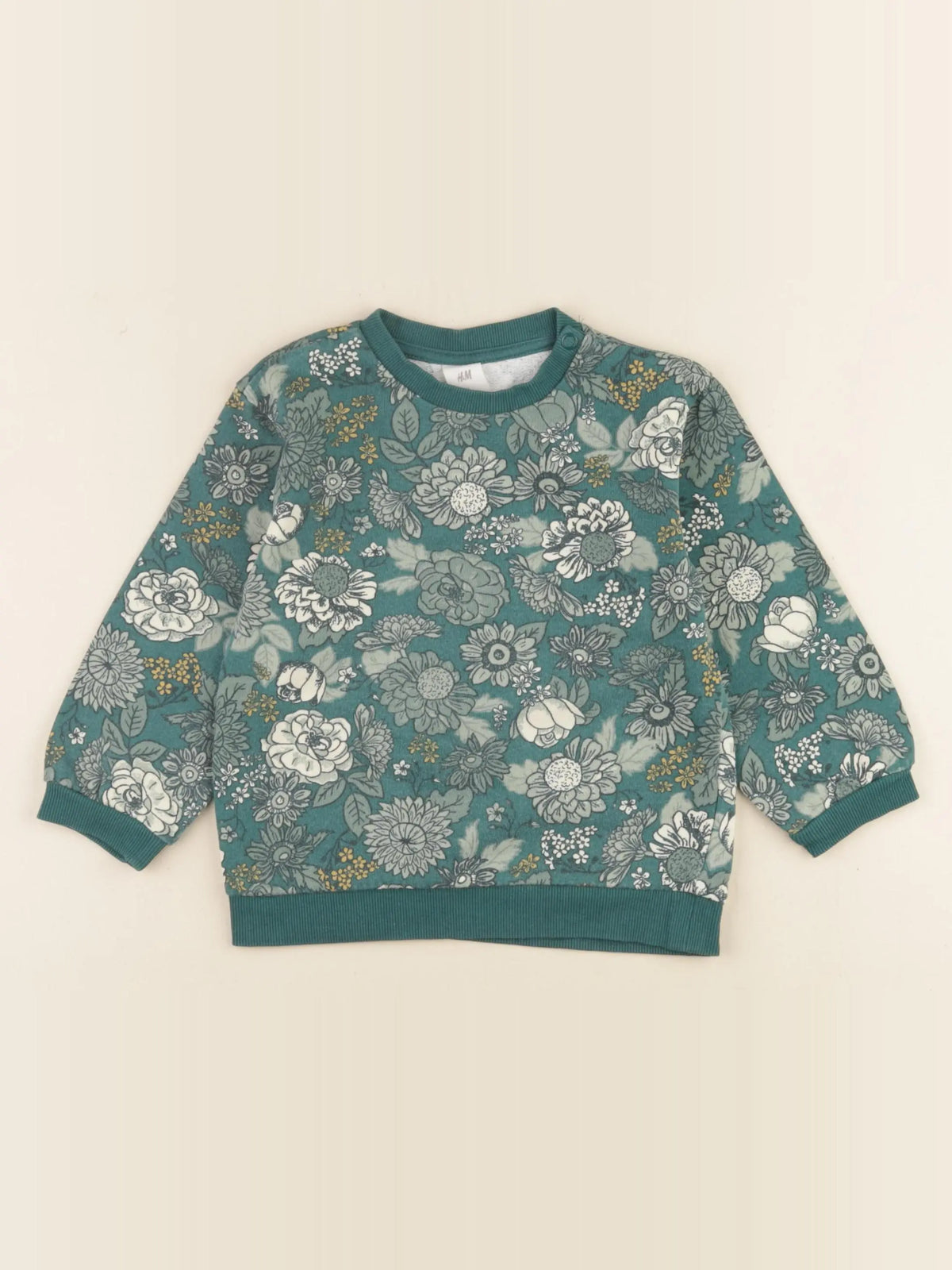 H&M - sweat vert - 18/24 mois