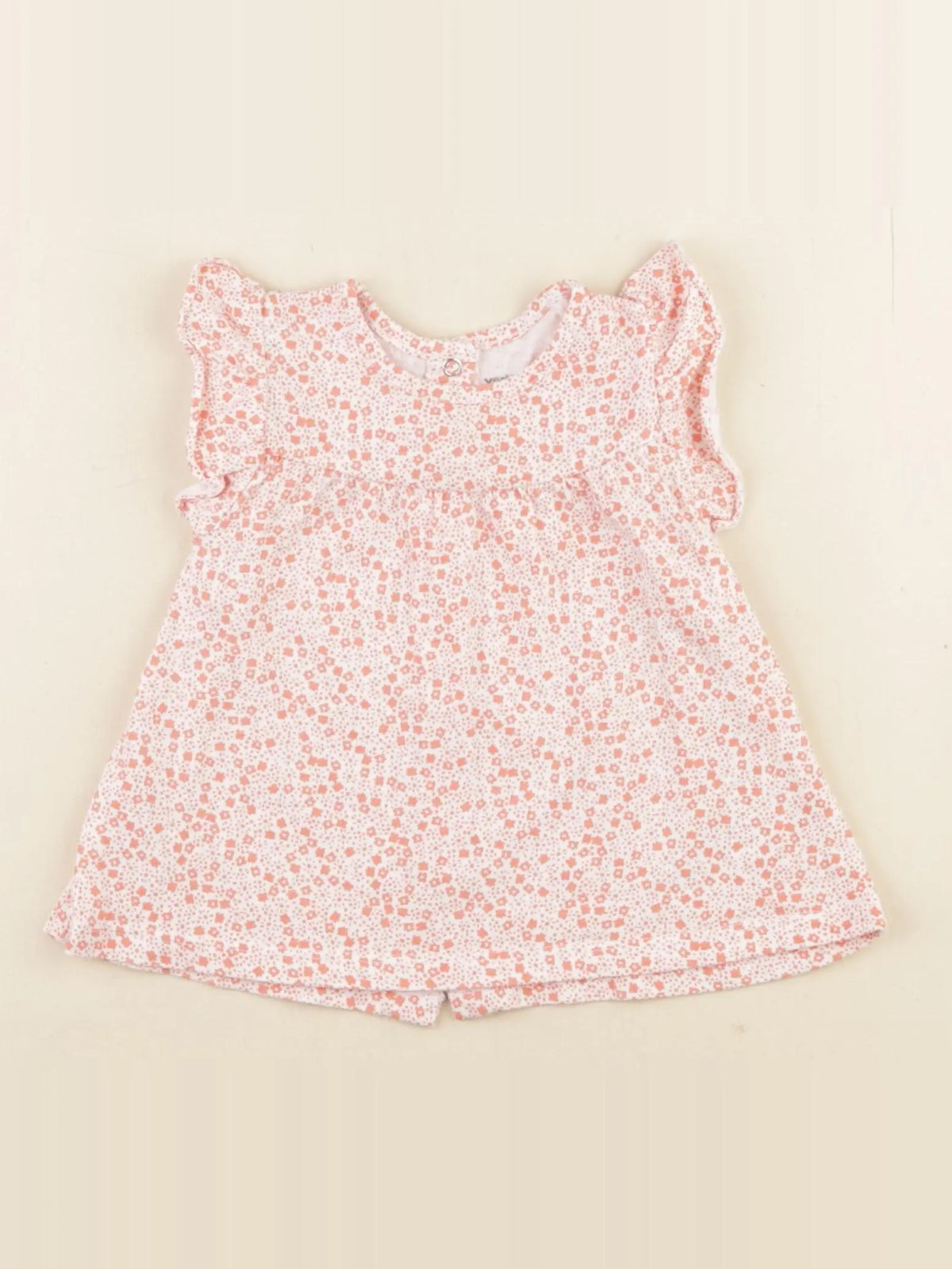 Vertbaudet - tee-shirt blanc, orange - 12 mois