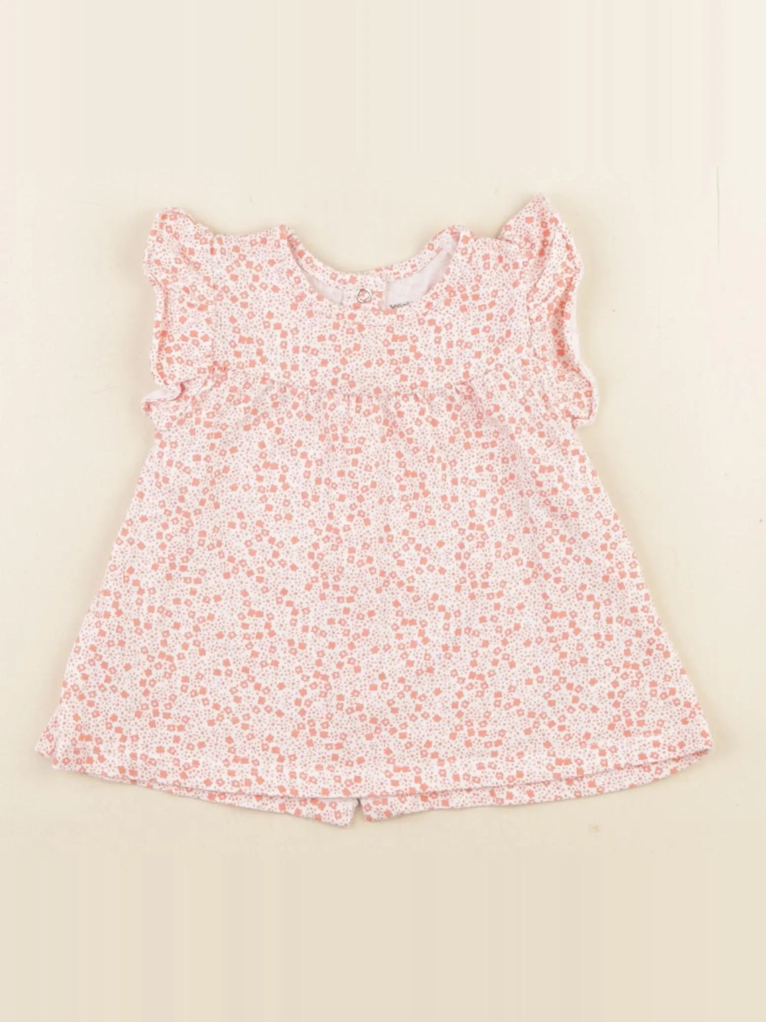 Vertbaudet - tee-shirt blanc, orange - 12 mois