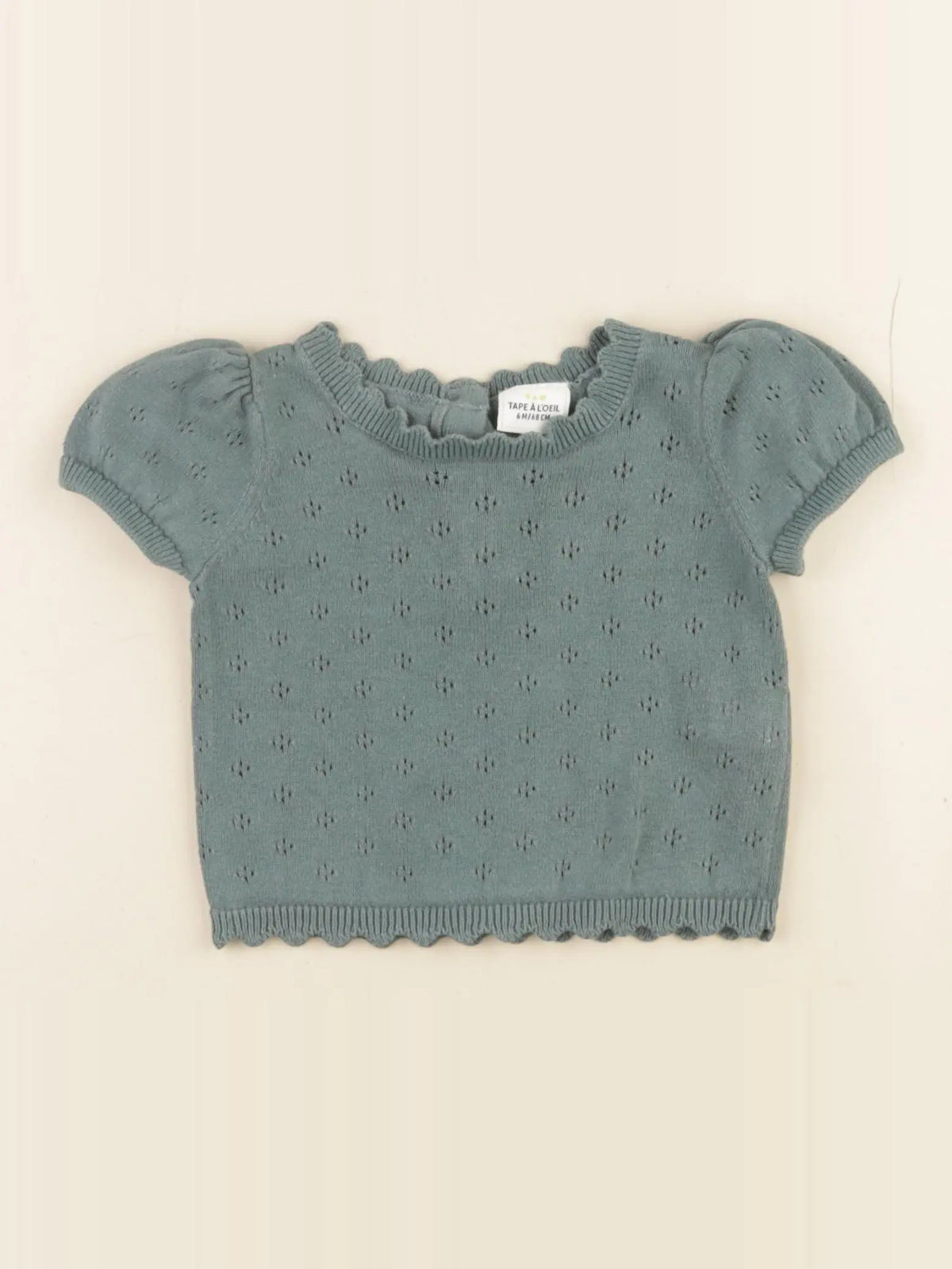 Tape à l'oeil - pull coton vert - 6 mois
