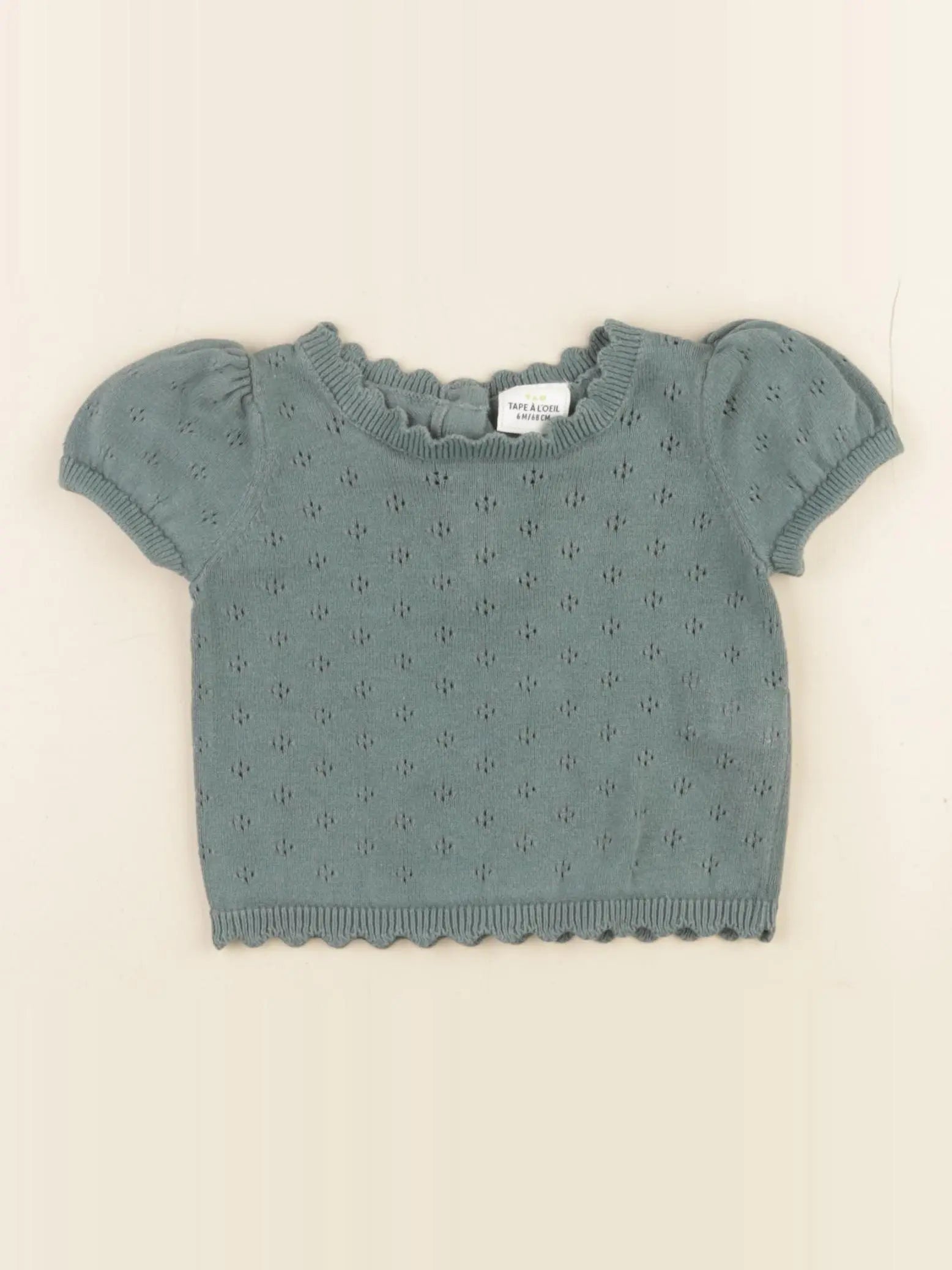 Tape à l'oeil - pull coton vert - 6 mois