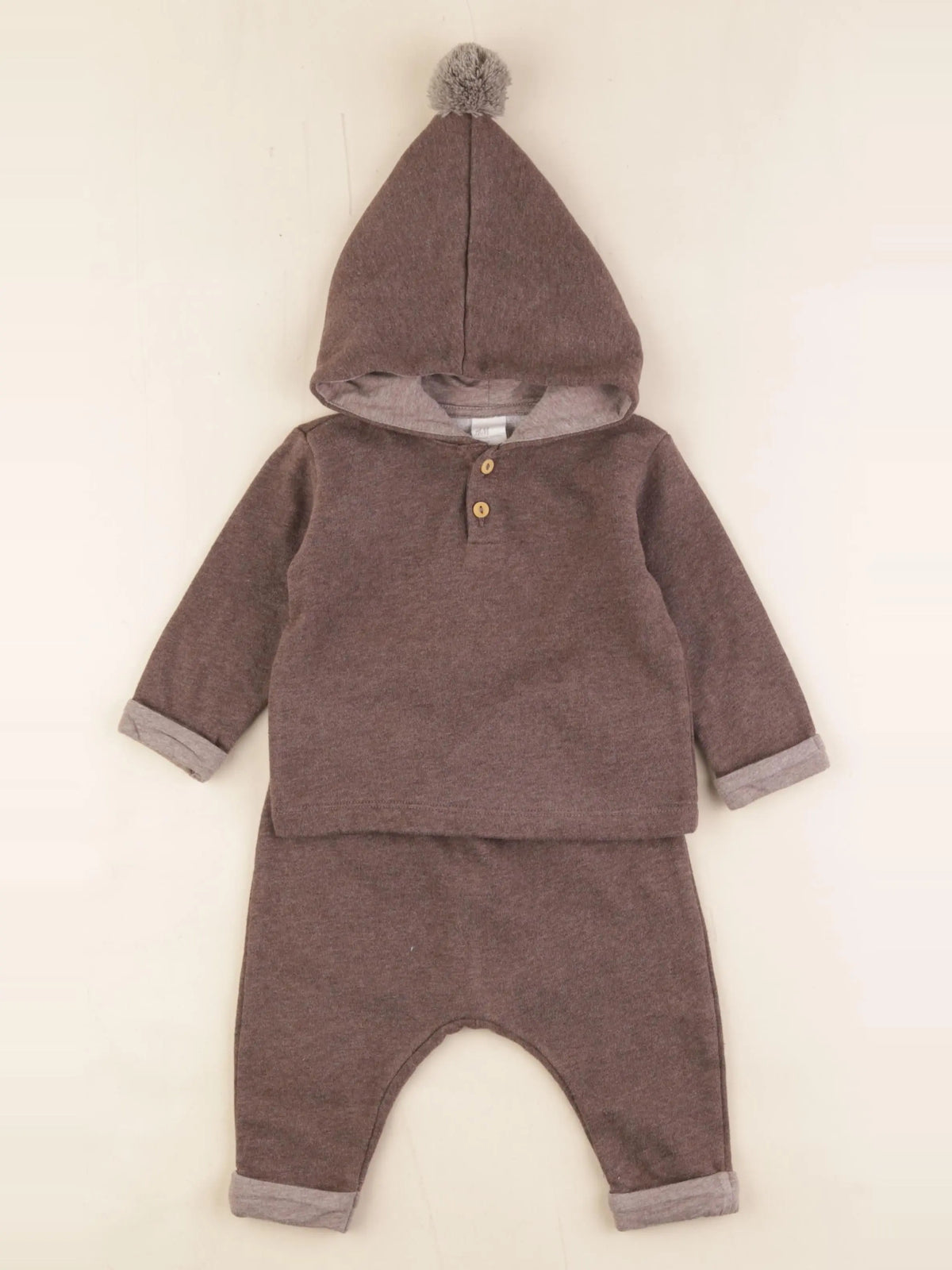 H&M - ensemble marron - 4/6 mois