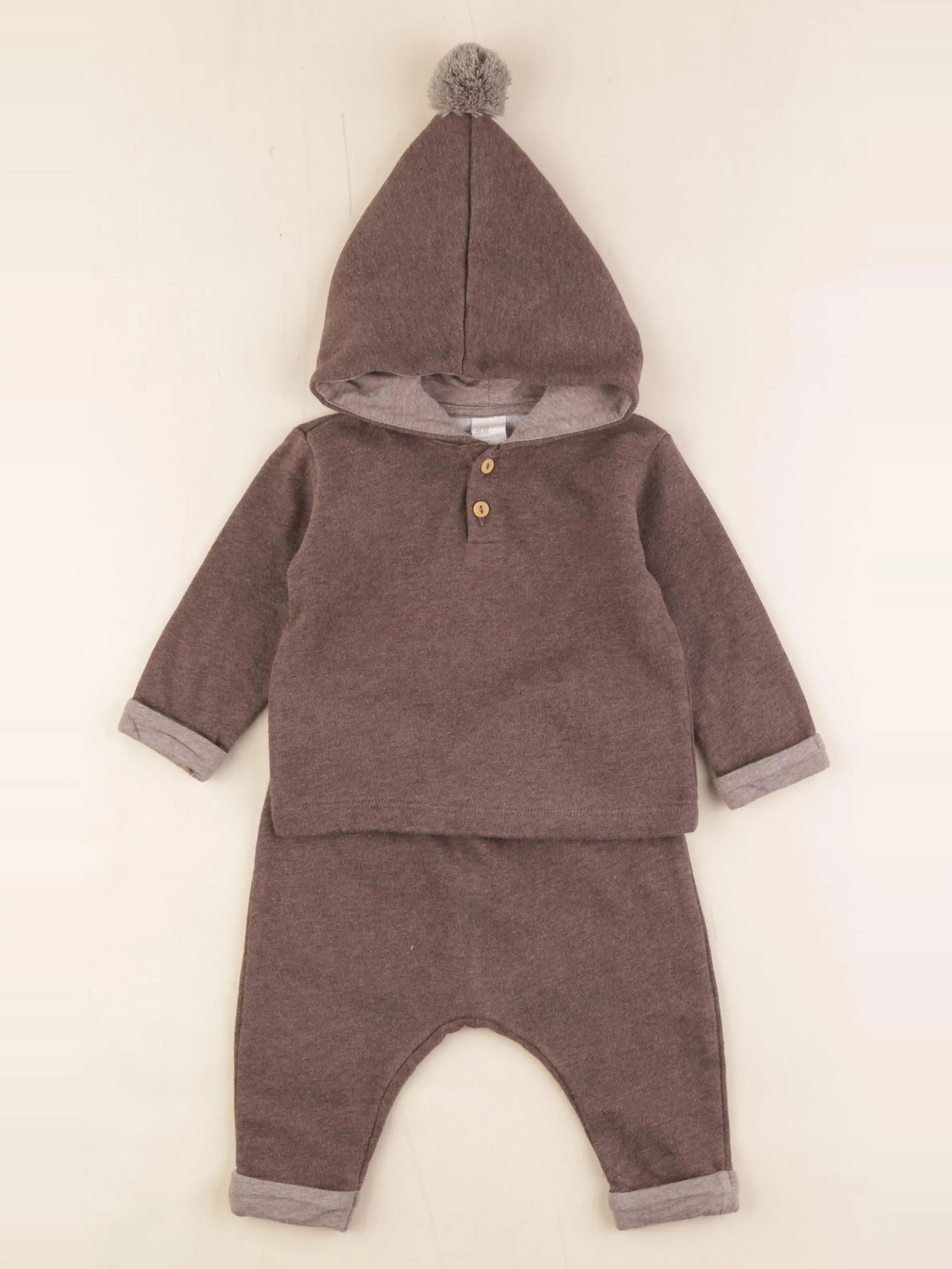 H&M - ensemble marron - 4/6 mois