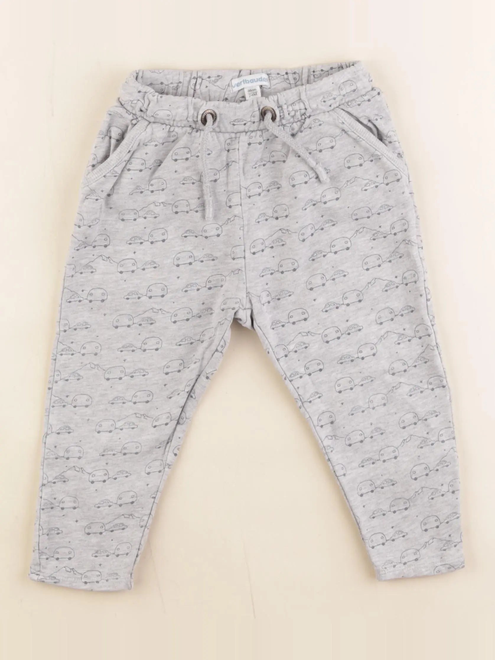 Vertbaudet - jogging velours gris - 24 mois