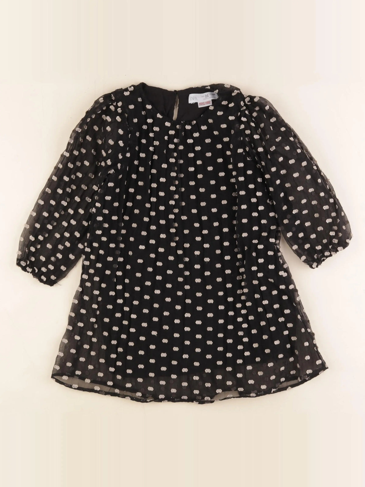 Zara - robe noir, or - 3/4 ans