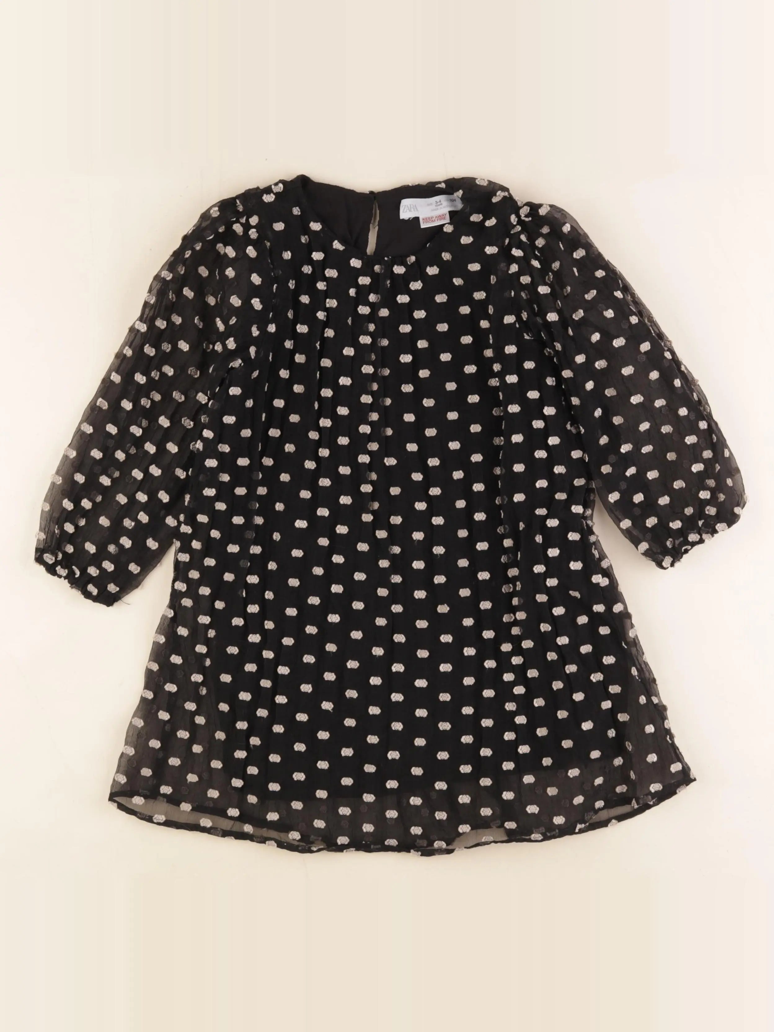 Zara - robe noir, or - 3/4 ans