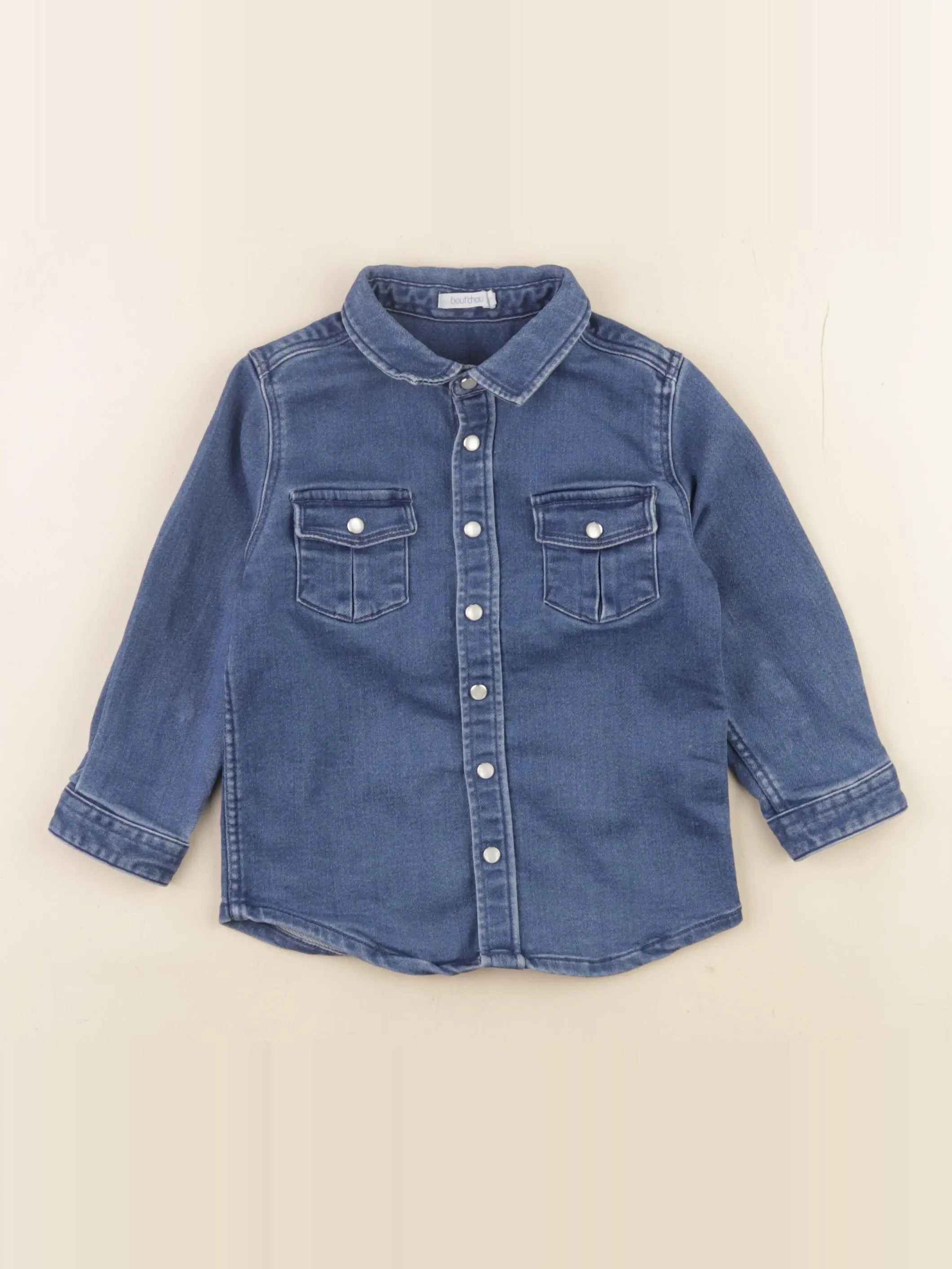 Boutchou - chemise bleu - 24 mois
