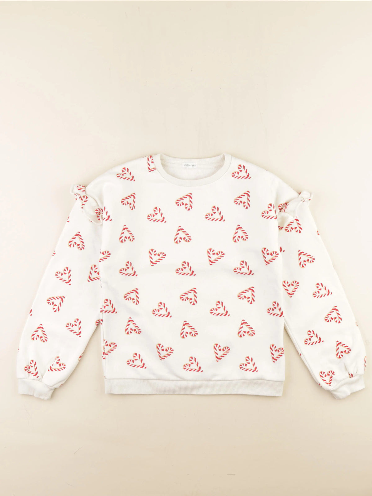 Vertbaudet - sweat blanc, rouge - 10 ans