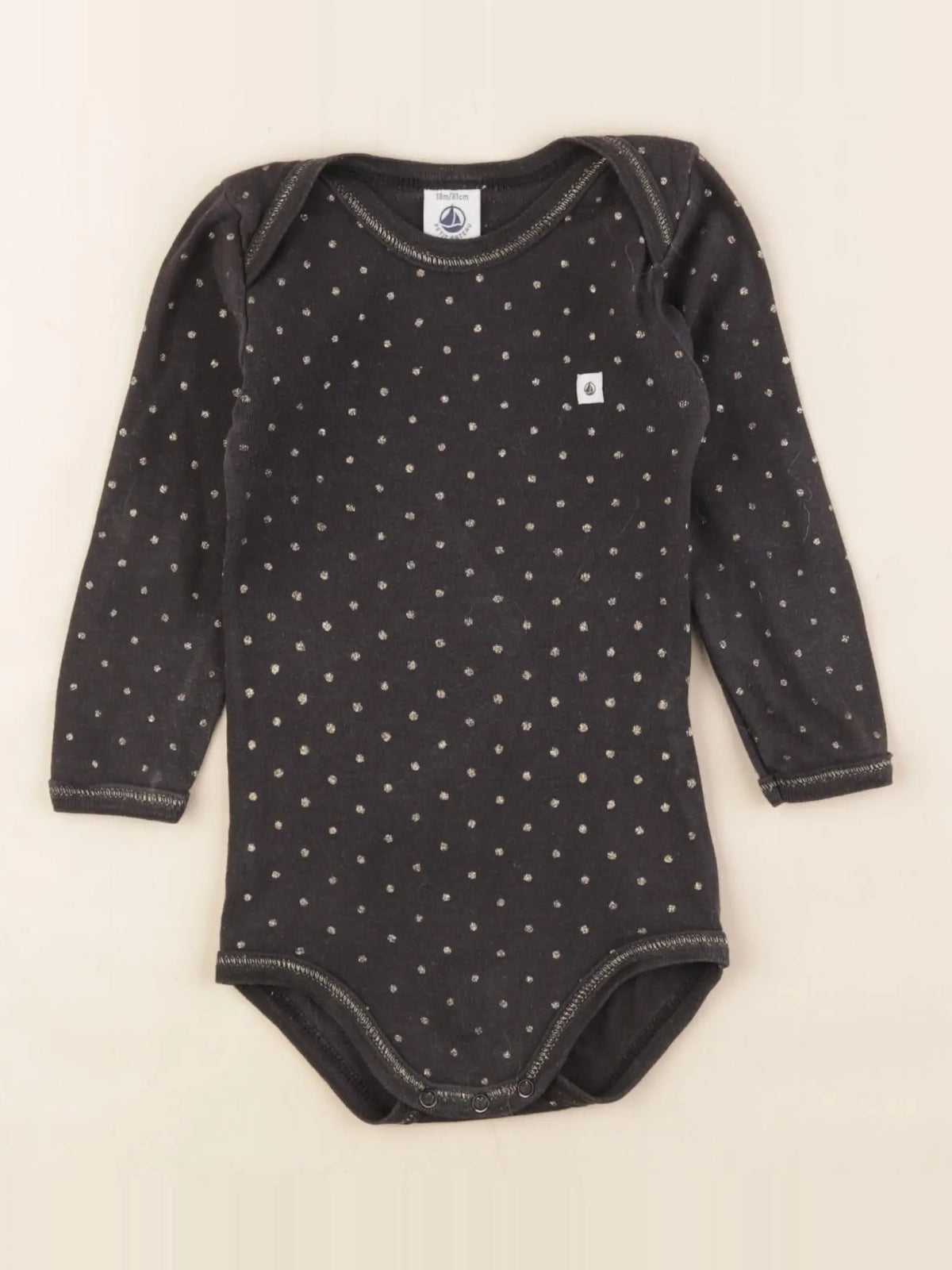 Petit Bateau - body gris - 18 mois