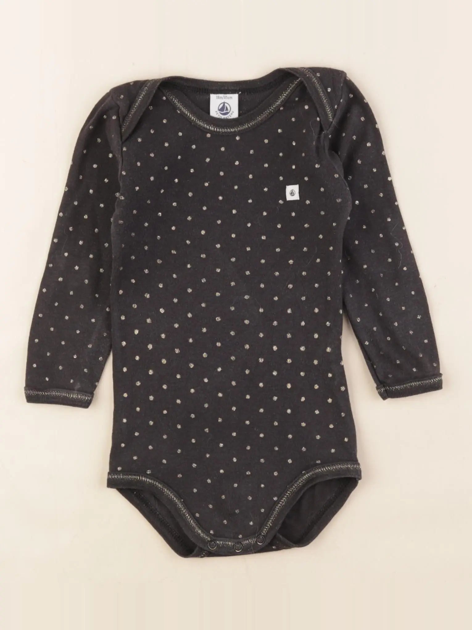 Petit Bateau - body gris - 18 mois