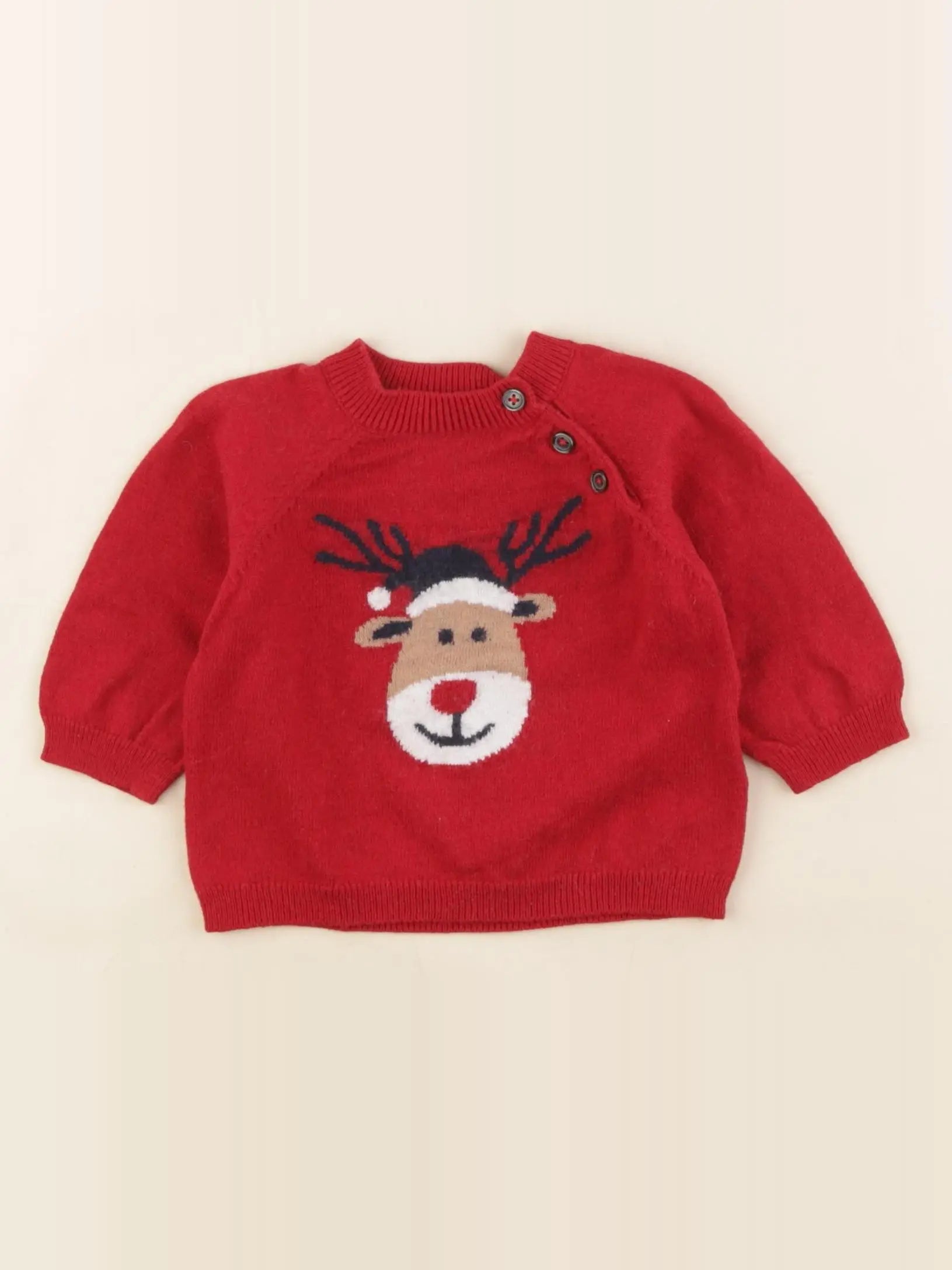 Boutchou - pull rouge - 6 mois