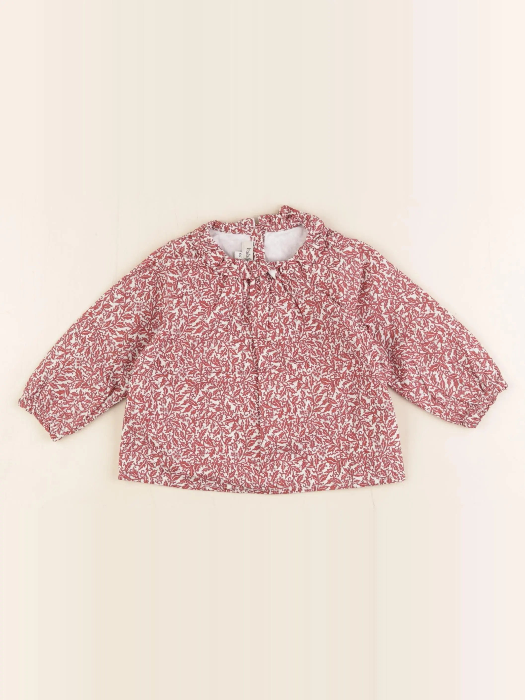 Natalys - blouse coton rouge - 6 mois