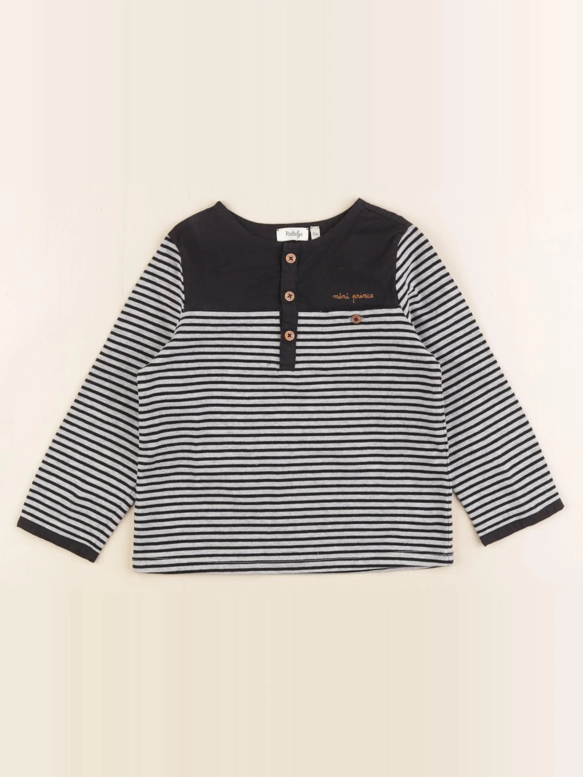 Natalys - tee-shirt gris, noir - 36 mois