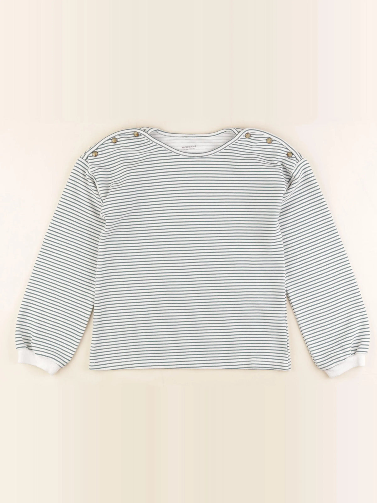 Vertbaudet - tee-shirt blanc, vert - 10 ans