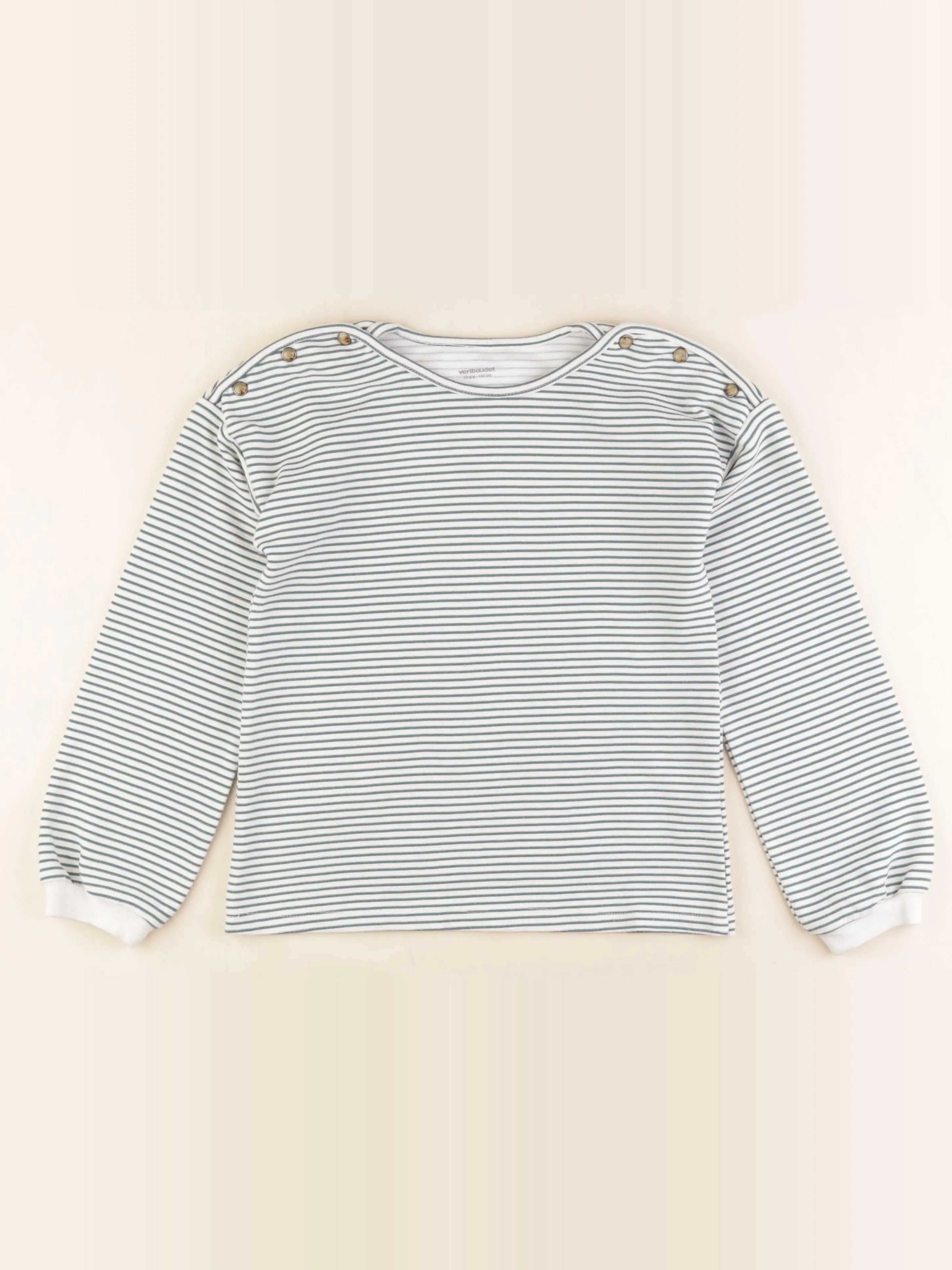 Vertbaudet - tee-shirt blanc, vert - 10 ans