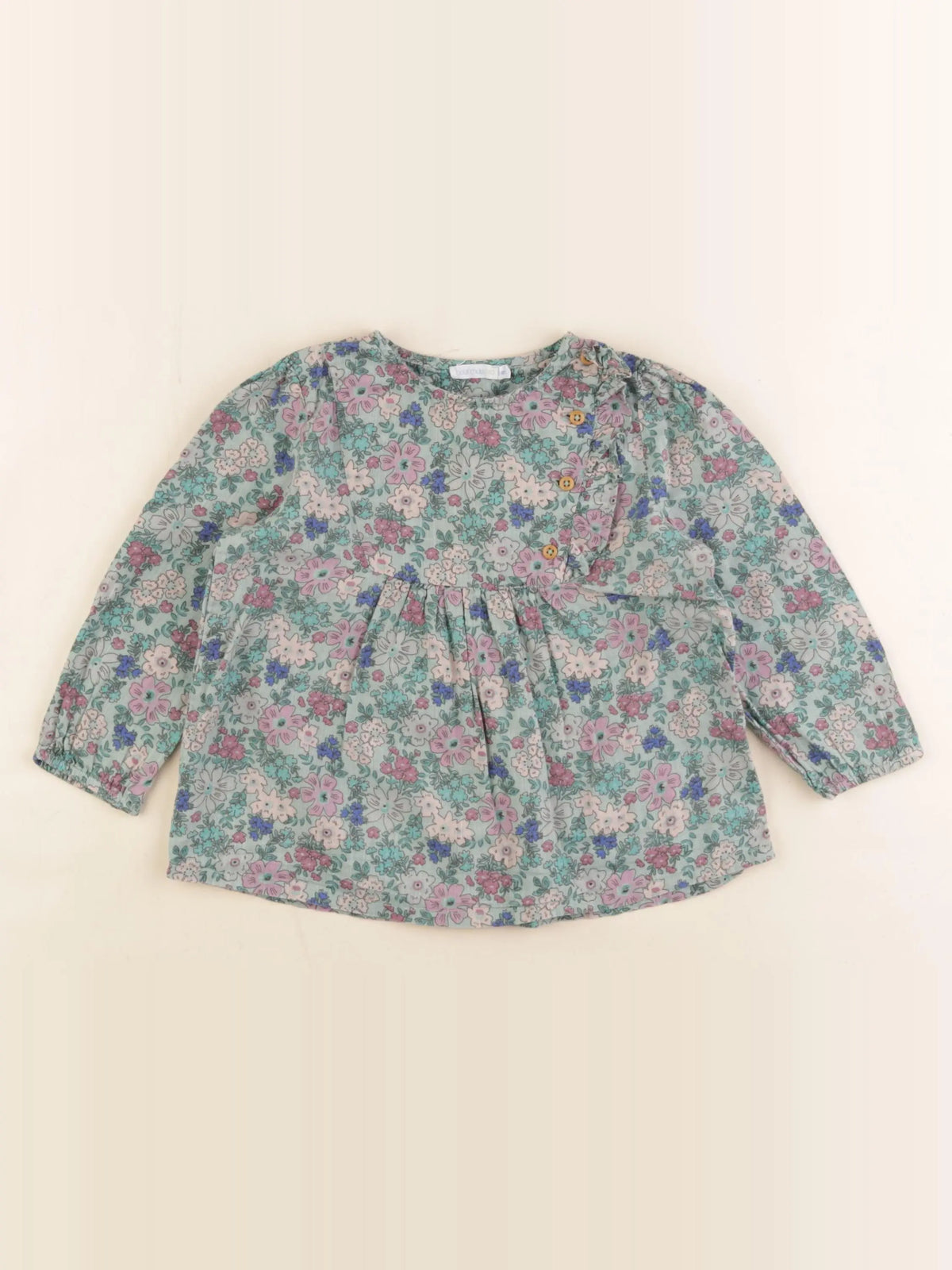 Boutchou - blouse vert - 24 mois