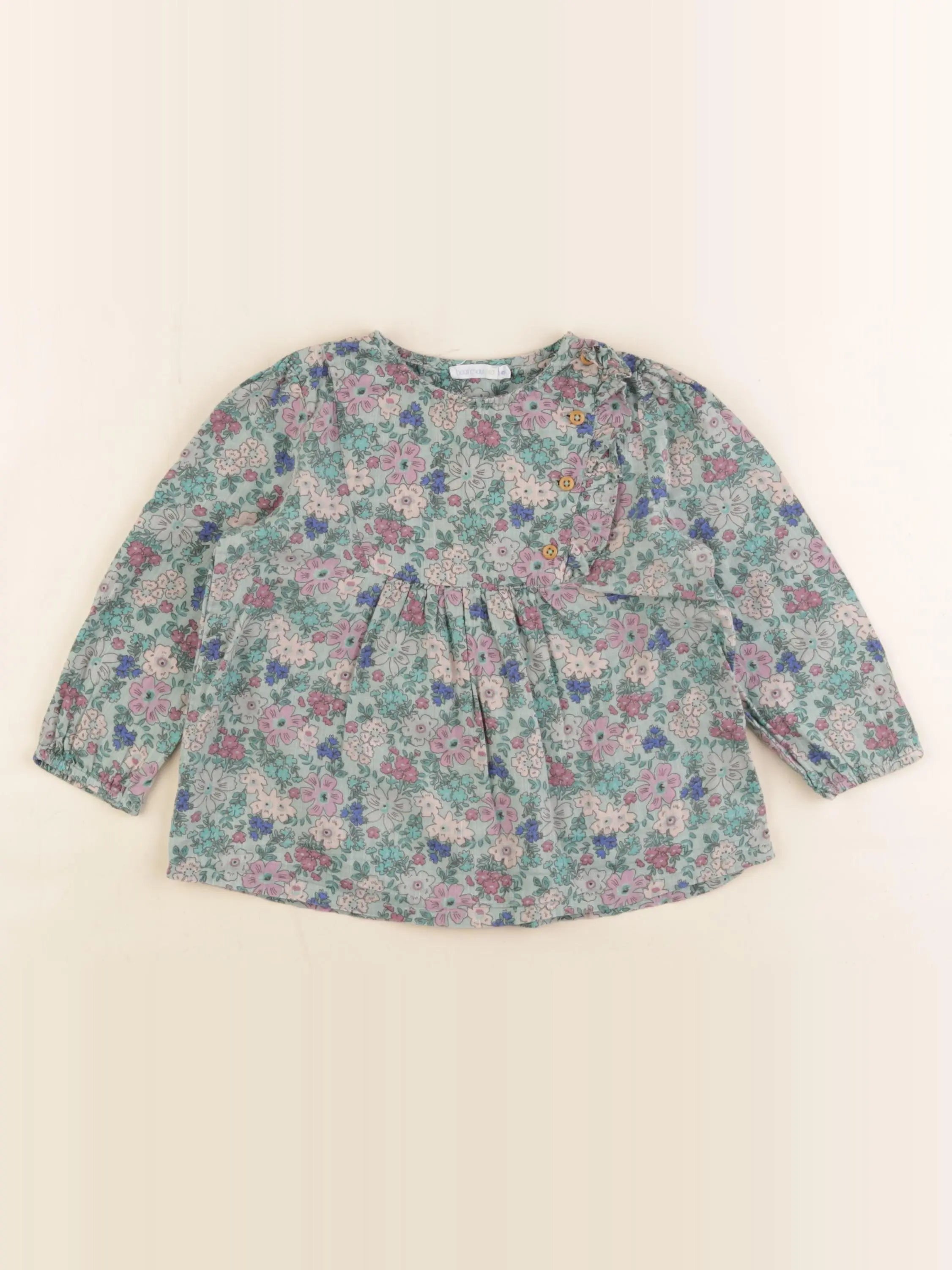 Boutchou - blouse vert - 24 mois
