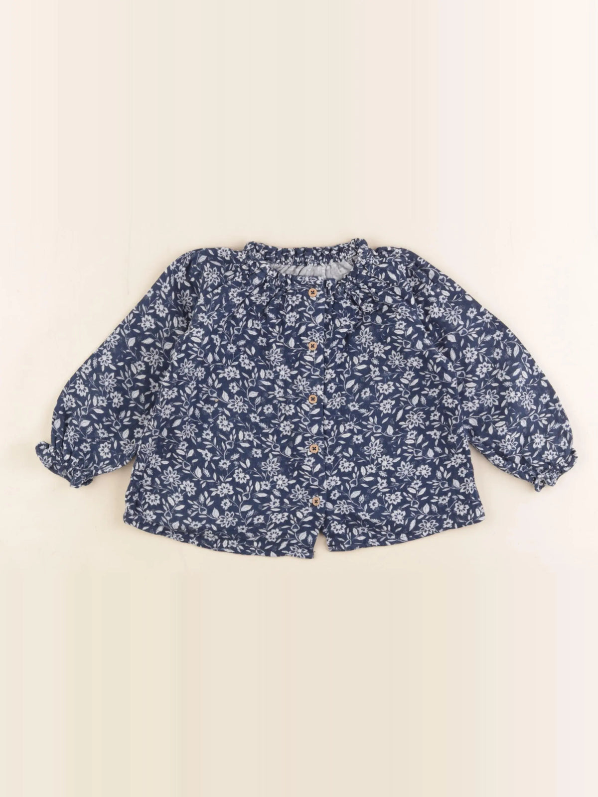 Vertbaudet - blouse bleu - 12 mois