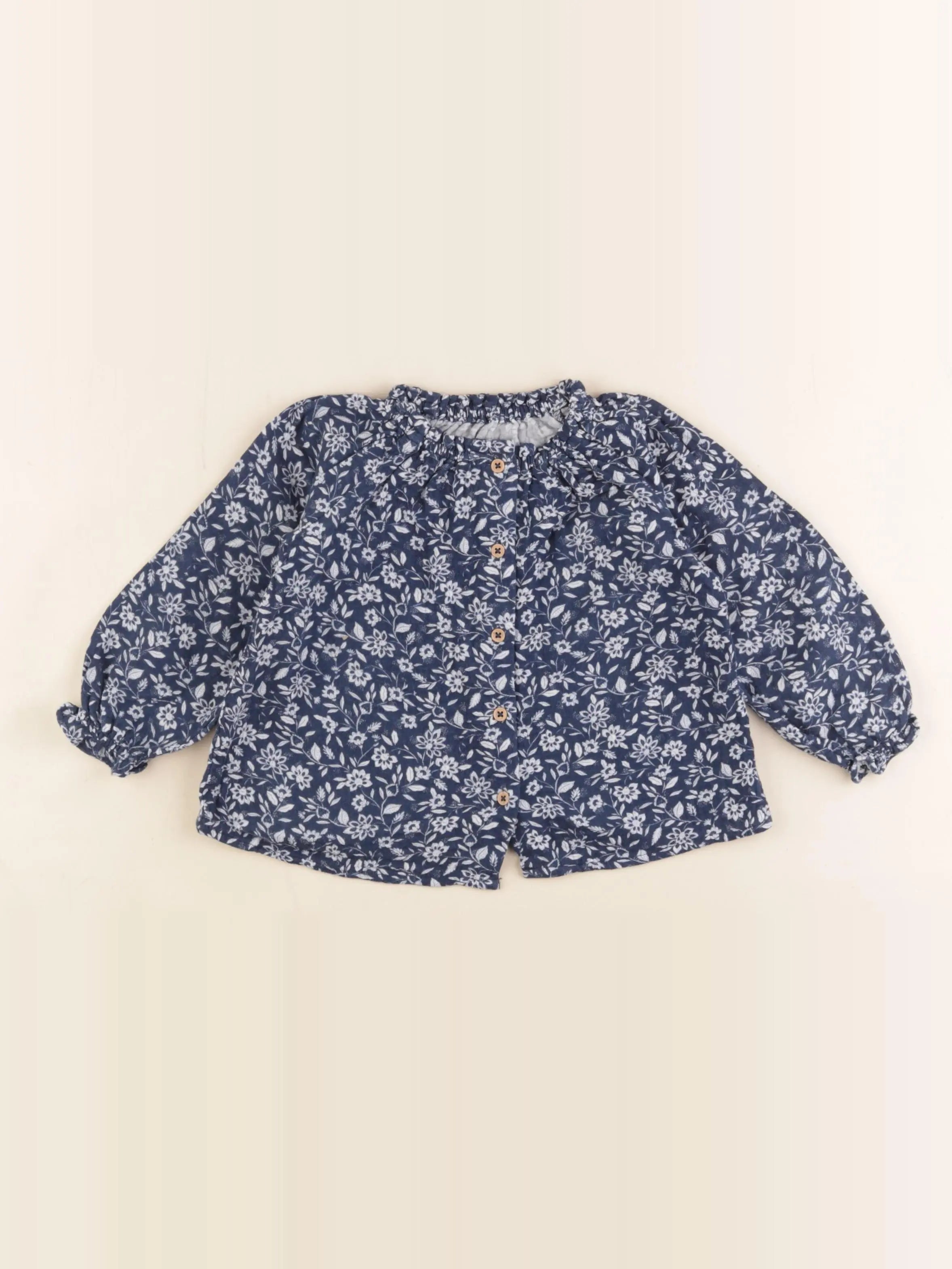 Vertbaudet - blouse bleu - 12 mois
