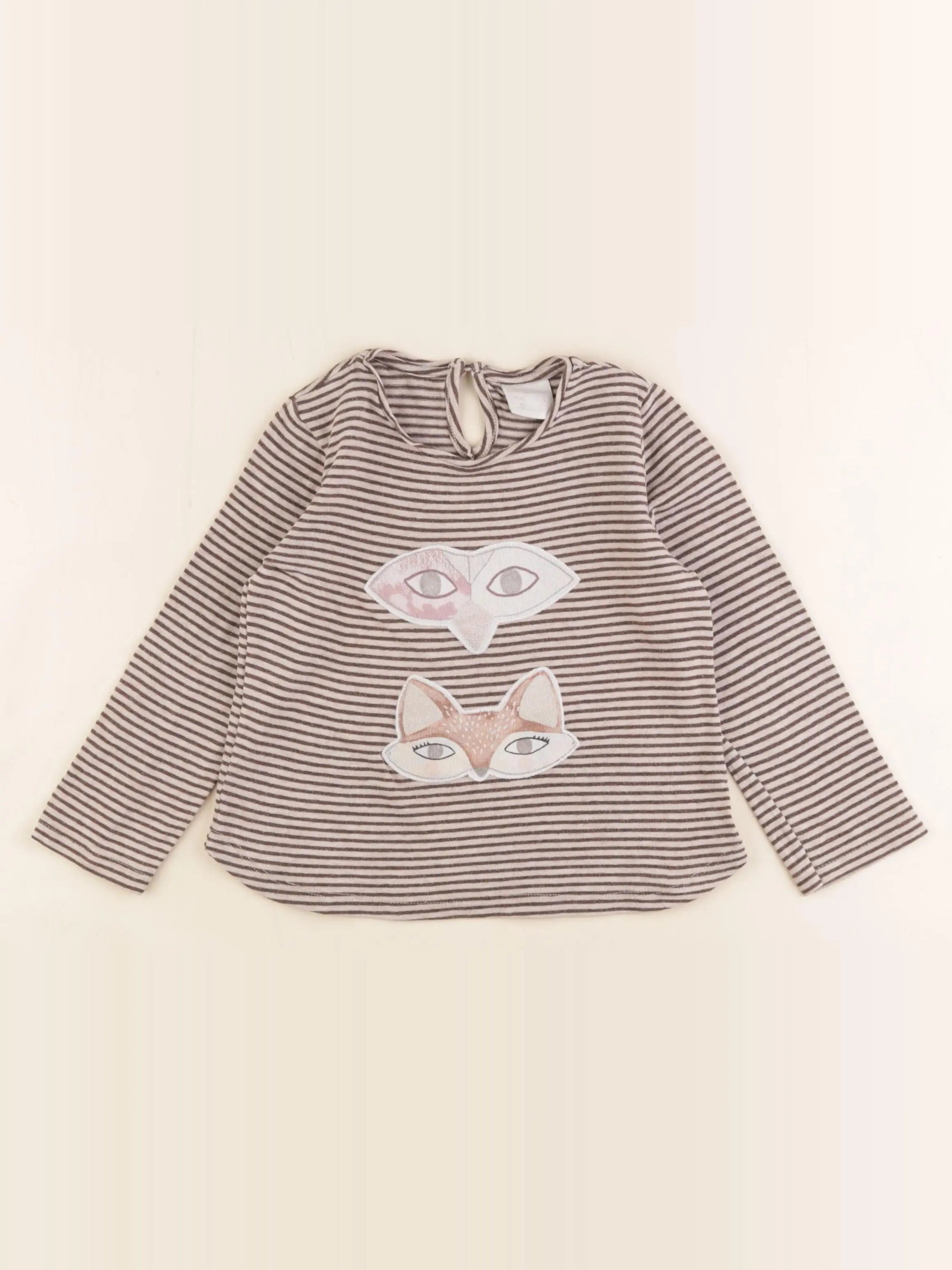 Zara - tee-shirt marron - 2/3 ans