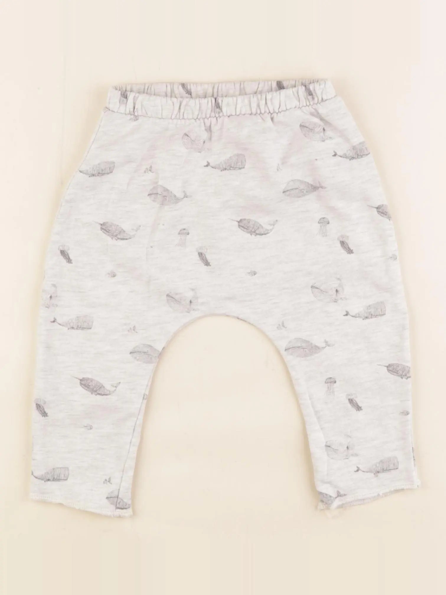 Vertbaudet - sarouel doublé gris - 6 mois