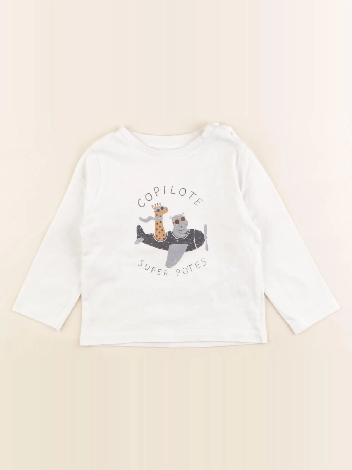 Vertbaudet - tee-shirt blanc - 9 mois