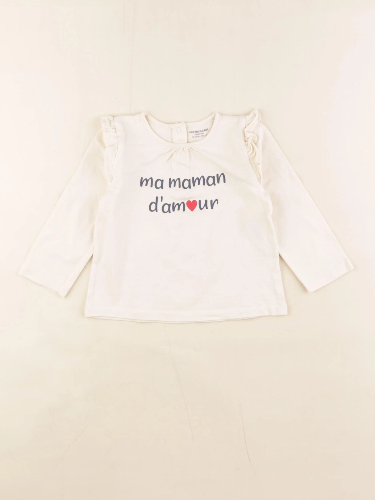 Vertbaudet - tee-shirt blanc - 18 mois