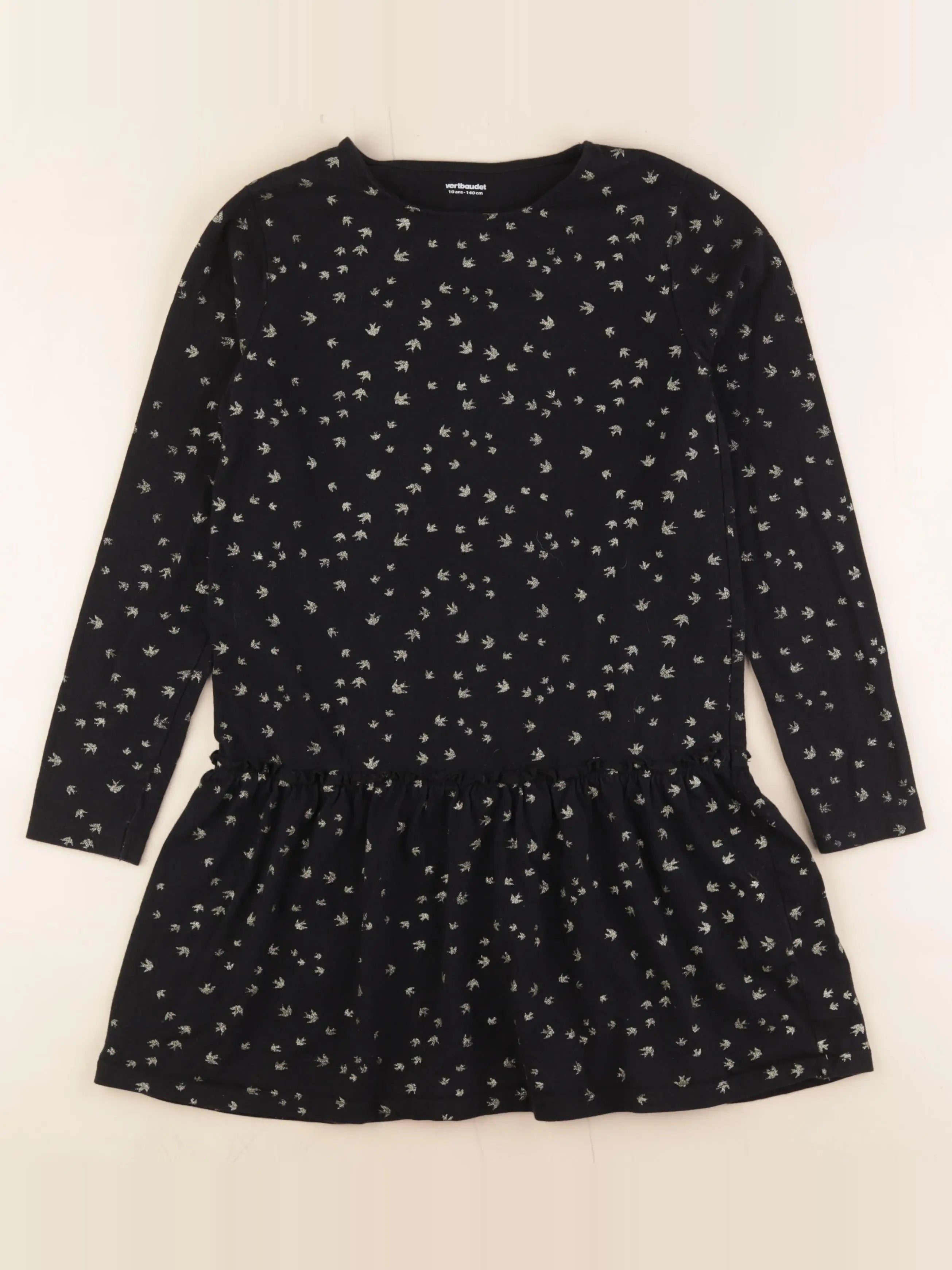 Vertbaudet - robe noir, or - 10 ans