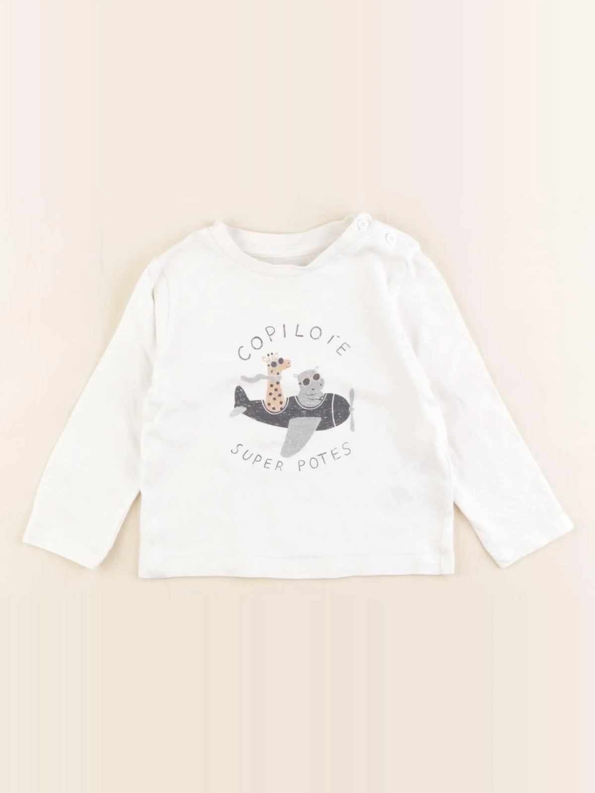 Vertbaudet - tee-shirt blanc - 9 mois