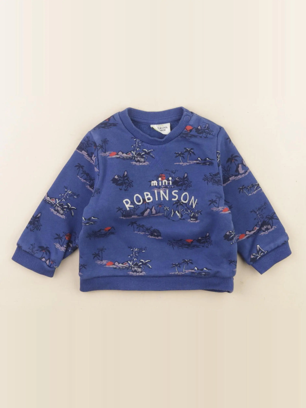Tape à l'oeil - sweat bleu - 6 mois