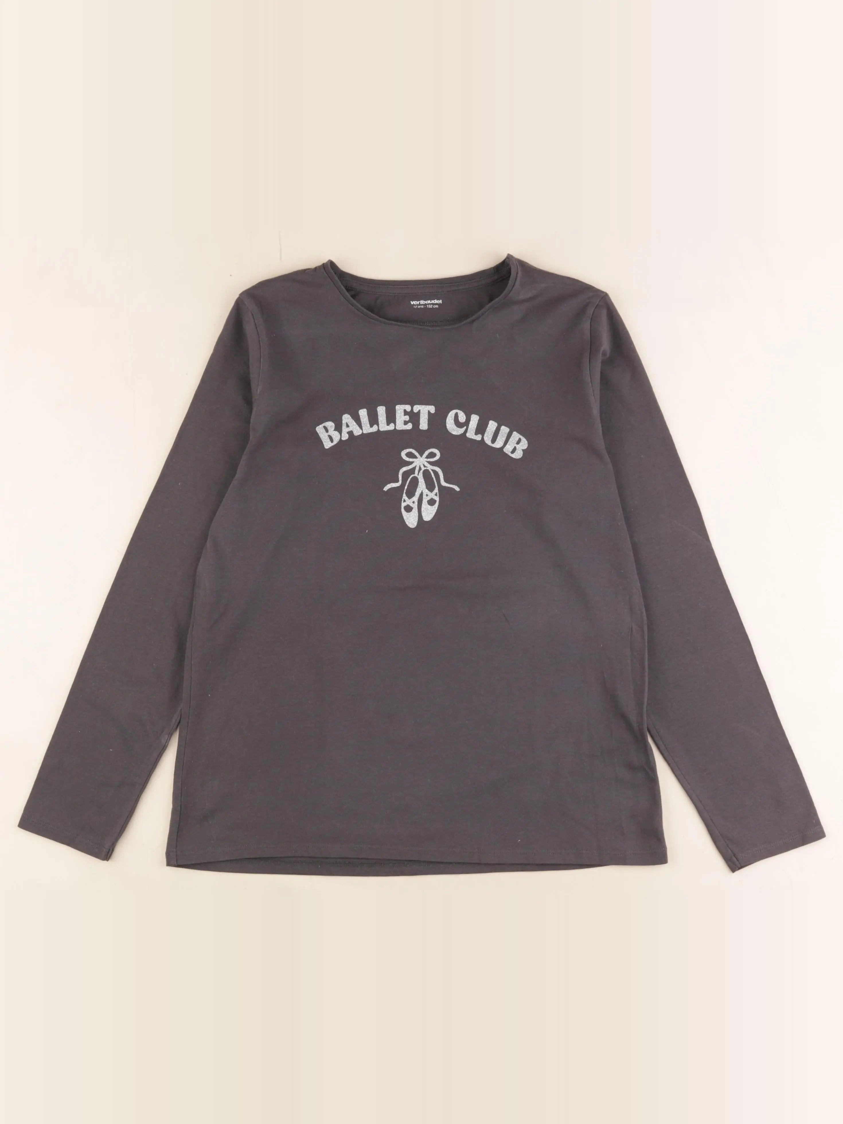 Vertbaudet - tee-shirt argent, gris - 12 ans