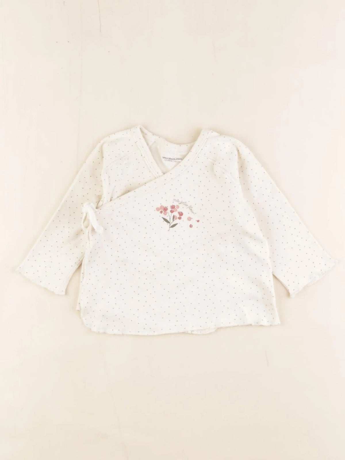 Vertbaudet - tee-shirt beige - 12 mois