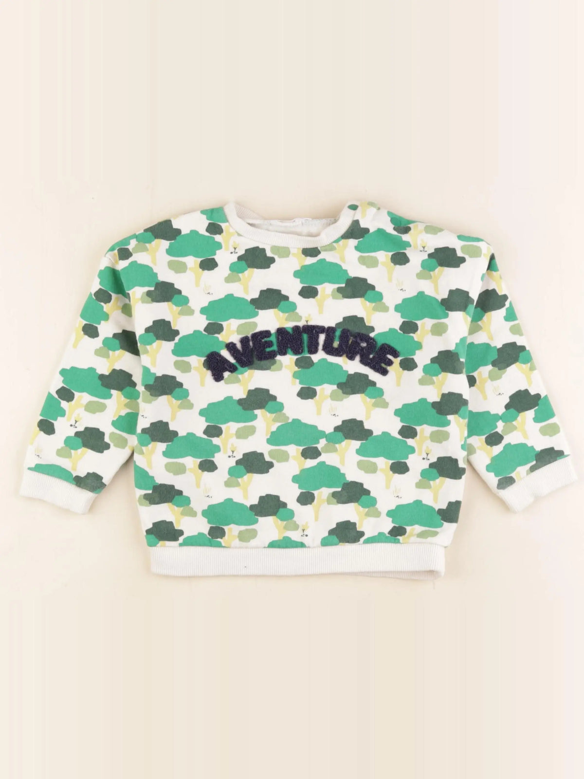 Boutchou - sweat beige, vert - 36 mois