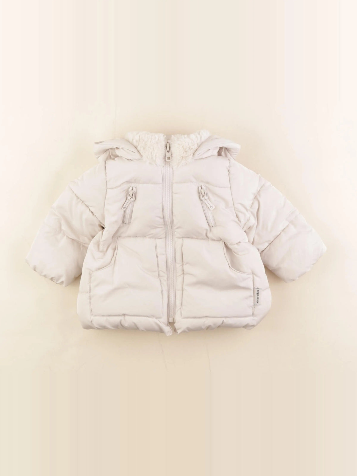 Zara - doudoune beige - 6/9 mois