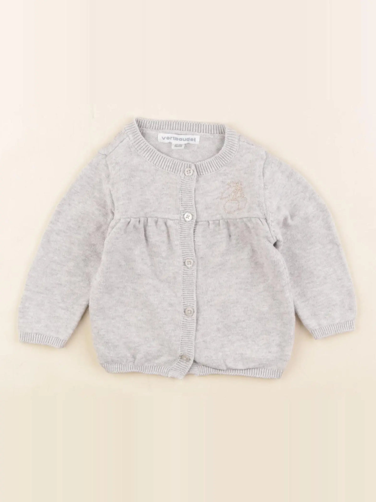 Vertbaudet - gilet gris - 6 mois