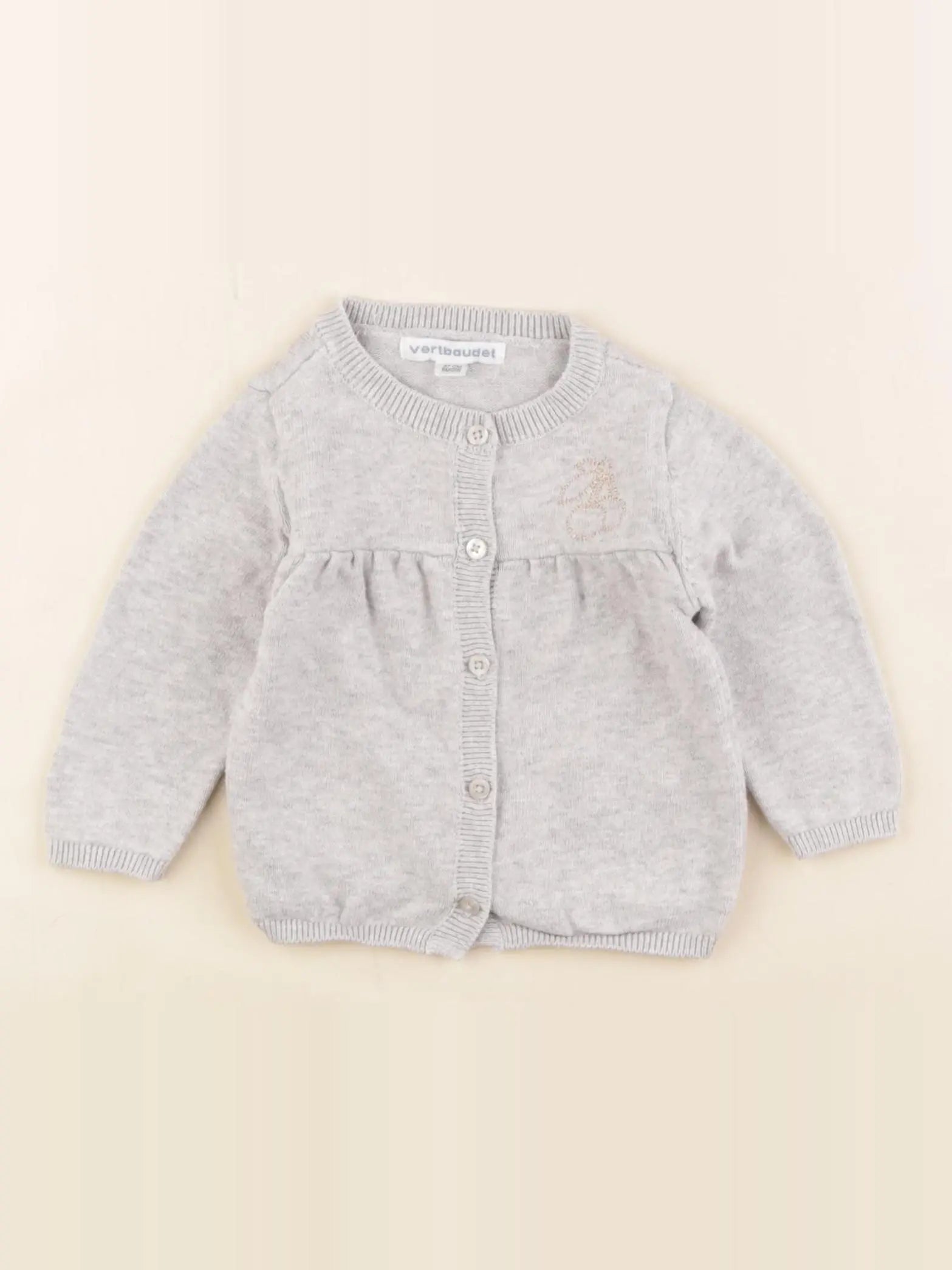 Vertbaudet - gilet gris - 6 mois