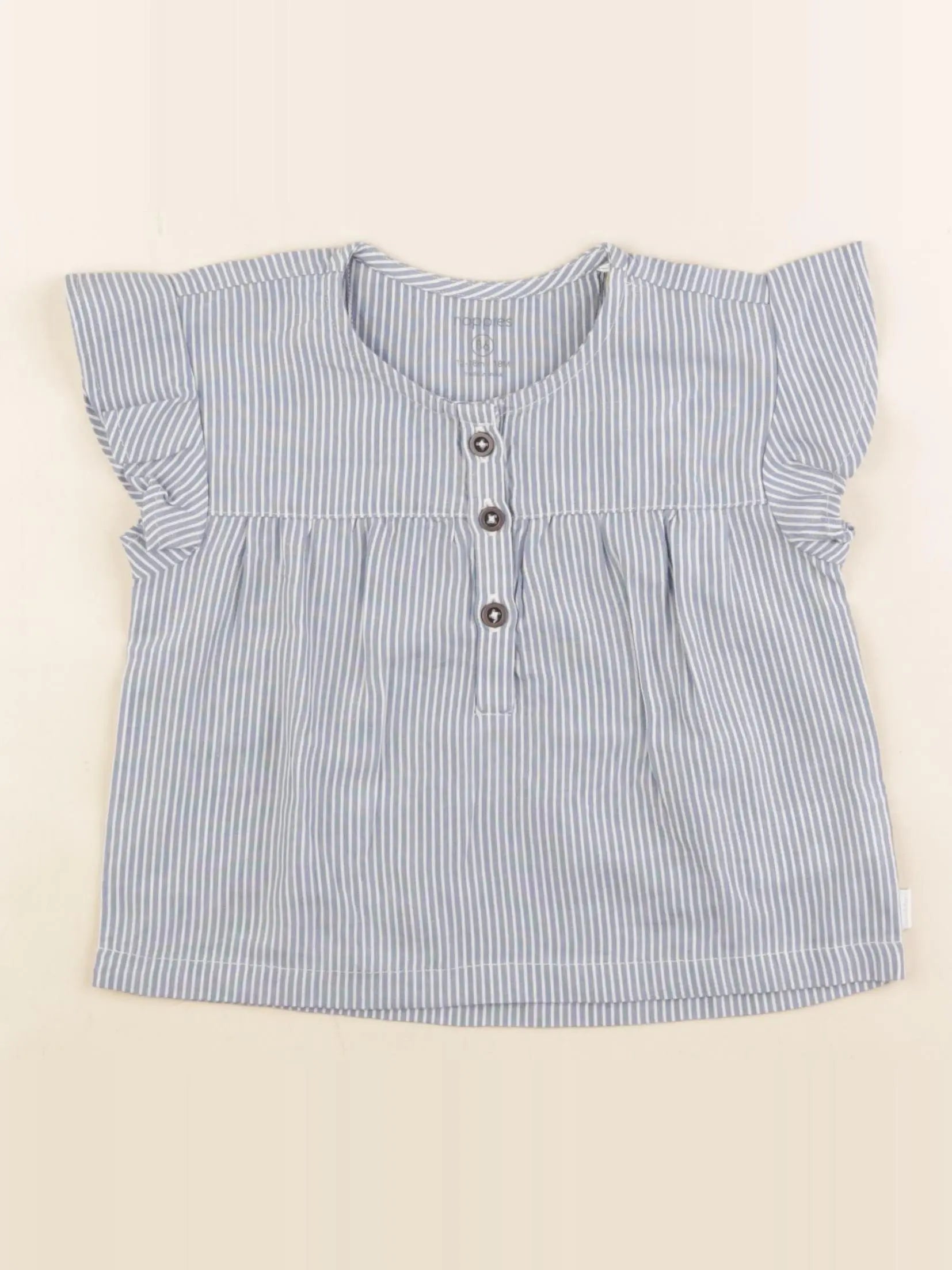 Noppies - blouse bleu - 12/18 mois