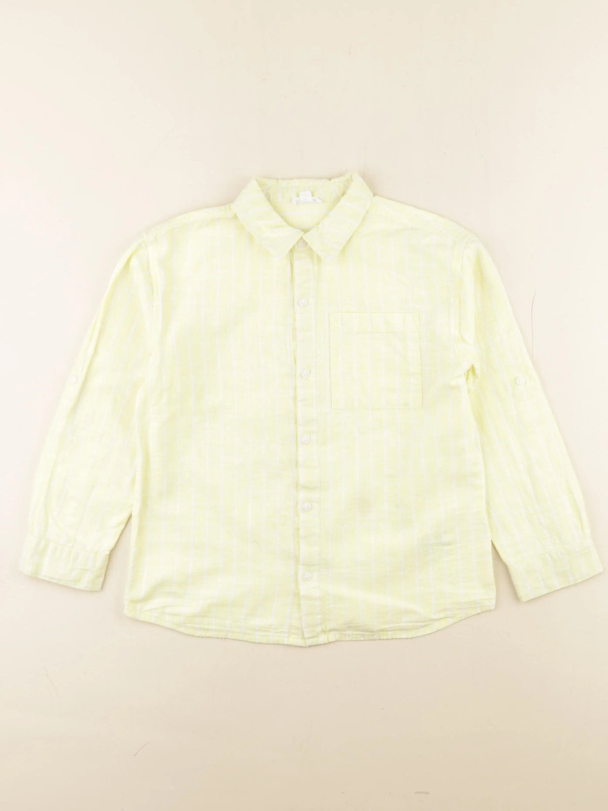 Vertbaudet - chemise blanc, jaune - 10 ans