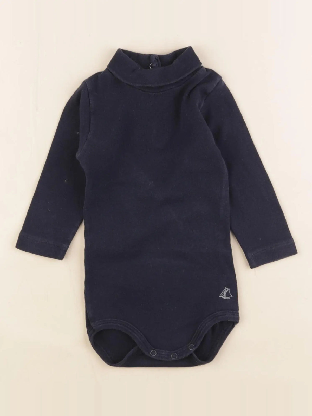 Petit Bateau - body à col bleu - 6 mois