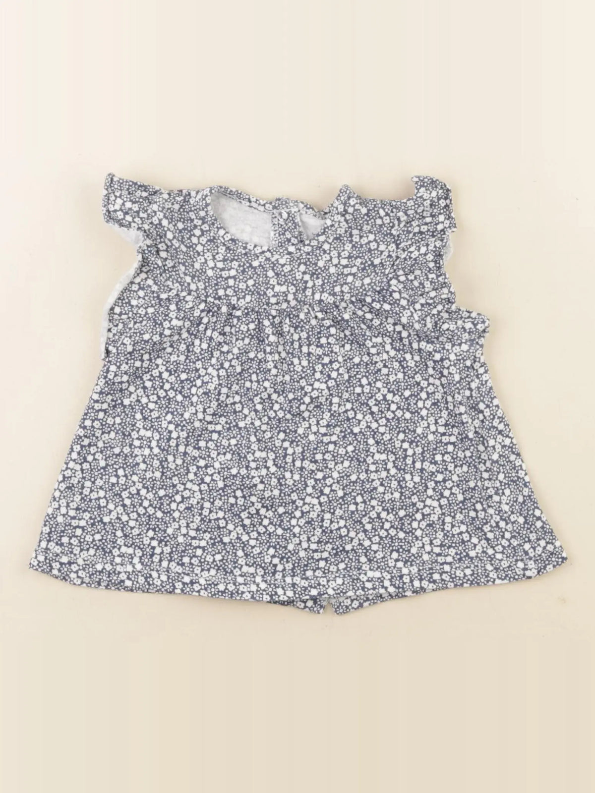Vertbaudet - tee-shirt blanc, bleu - 9 mois