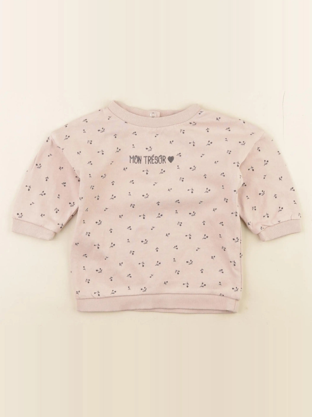 Vertbaudet - sweat rose - 12 mois