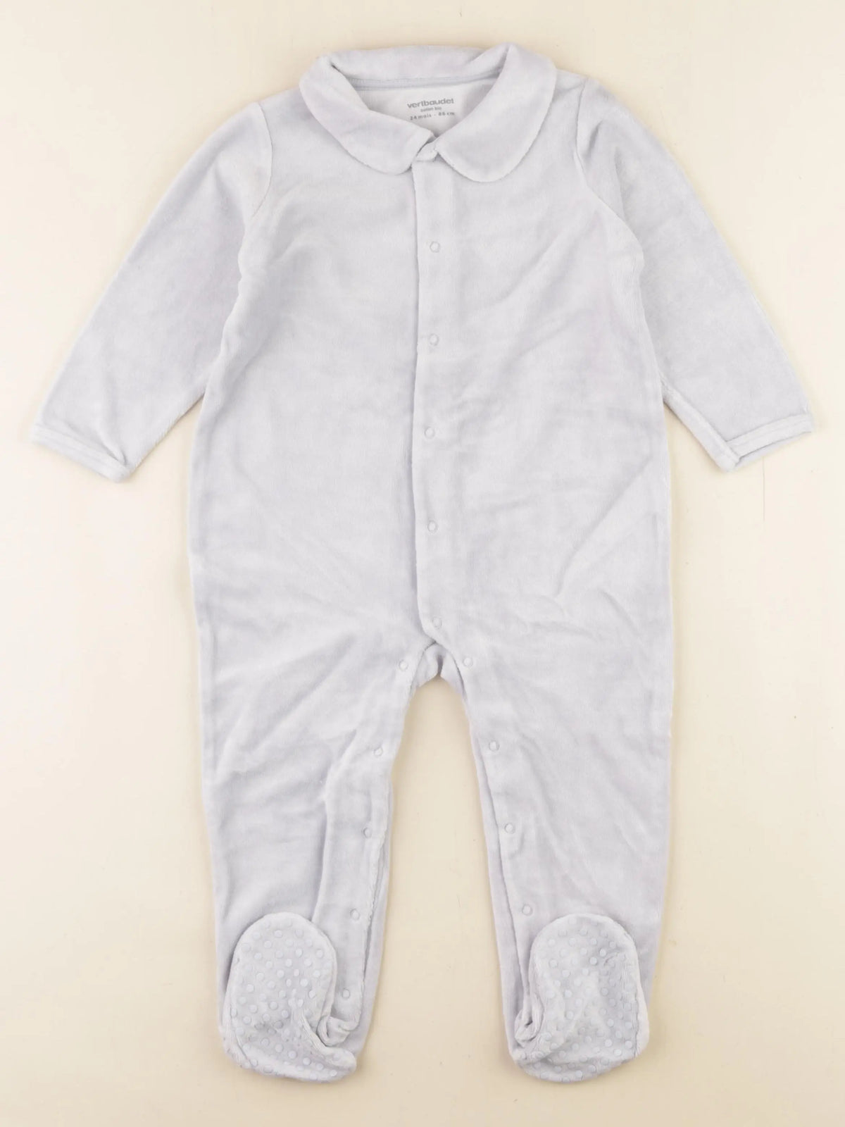 Vertbaudet - pyjama velours bleu - 24 mois