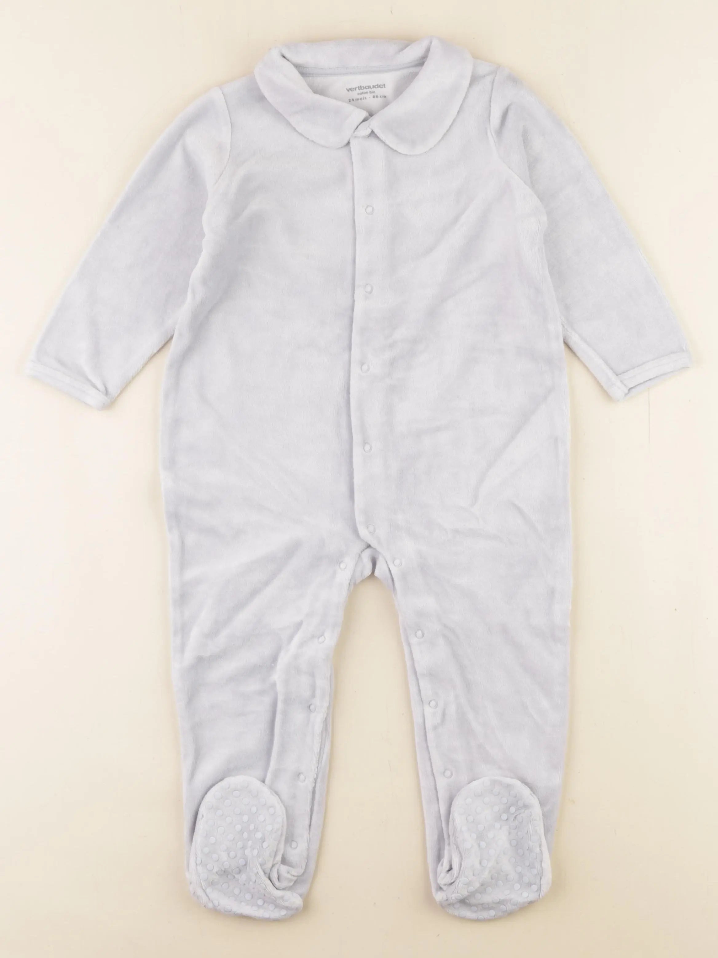 Vertbaudet - pyjama velours bleu - 24 mois
