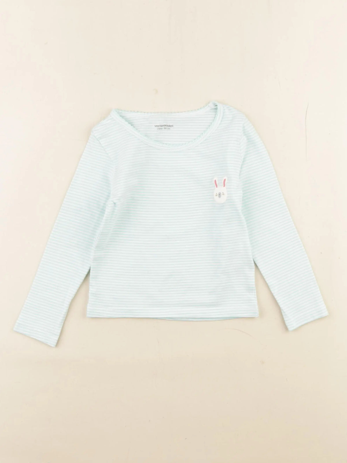 Vertbaudet - maillot de corps blanc, vert - 2 ans