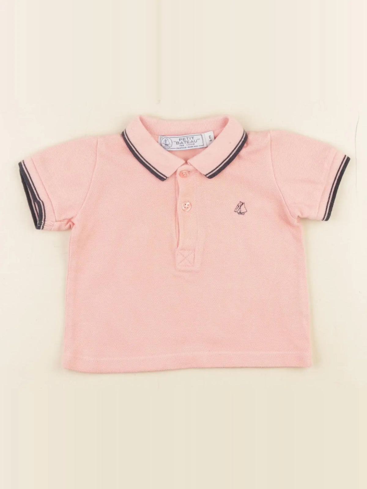 Petit Bateau - polo orange - 6 mois