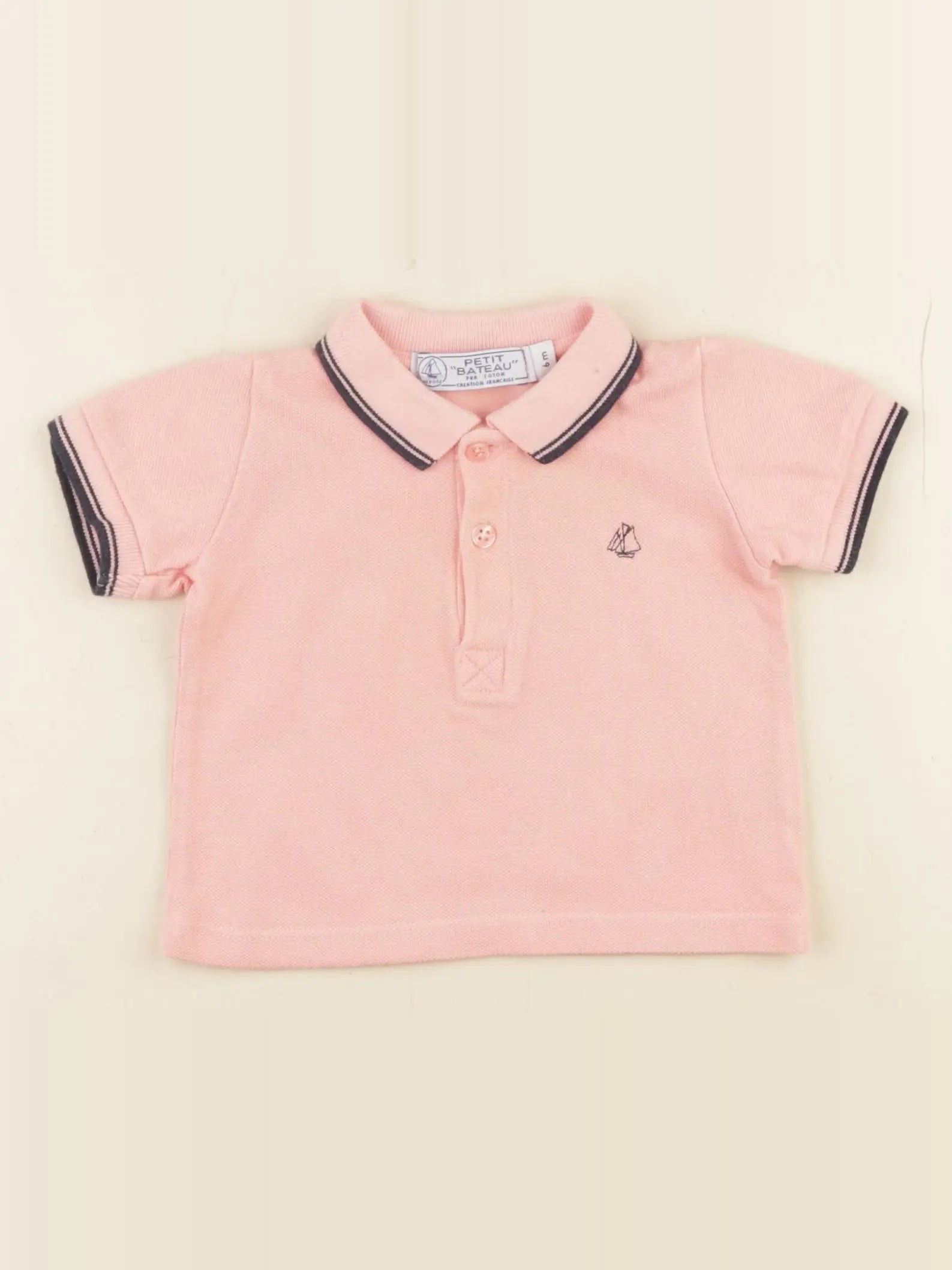 Petit Bateau - polo orange - 6 mois